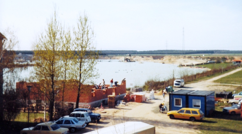 Bau des Anglerheims 1982