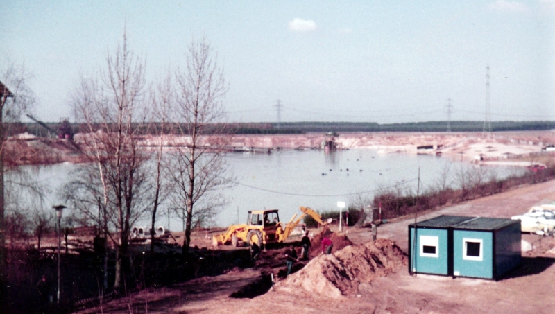 Bau des Anglerheims 1982